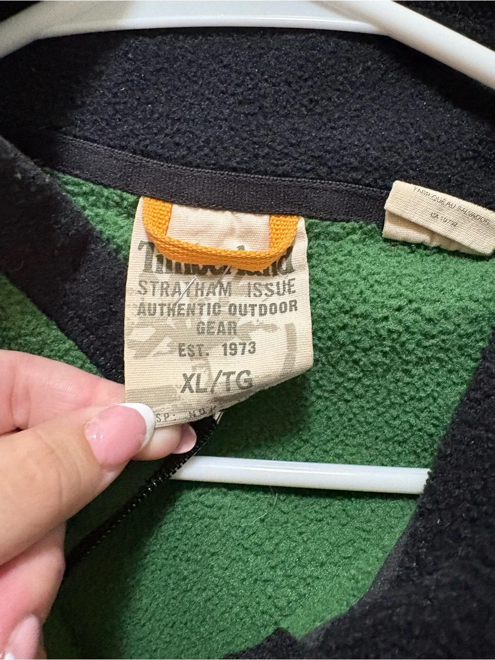 Timberland Green Fleece Zip Vest with Black Trim
